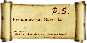 Prodanovics Sarolta névjegykártya